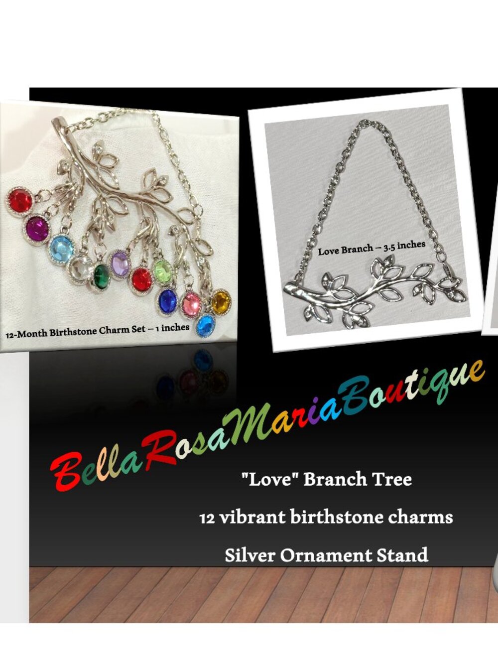 BellaRosaMariaBoutique Exclusive | 12 Month Birthstone Set | Charms | Ornament